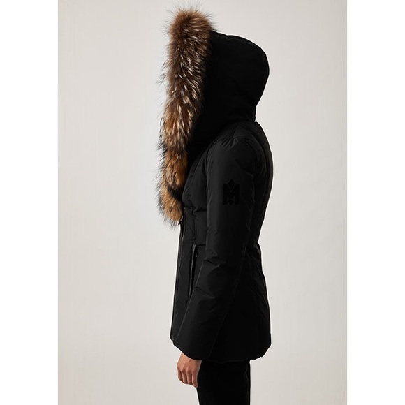 Mackage Adali Down Black Coat with Fur Hood Size Small - Picture 3 of 8